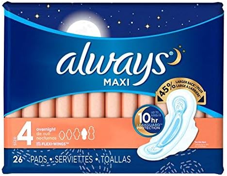 Always Pads Size 4 Maxi 26 Count Overnight (Pack of 2)