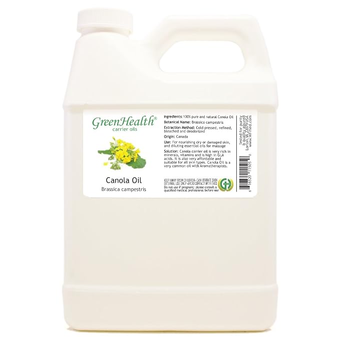 Canola Seed Oil – 32 fl oz (946 ml) – 100% Pure and Natural Carrier Oil - GreenHealth