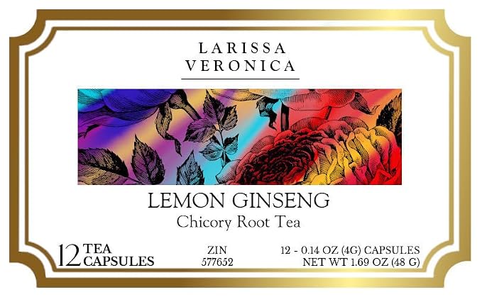 Lemon Ginseng Chicory Root Tea (Single Serve K-Cup Pods) (12 pods, ZIN: 577652) - 2 Pack