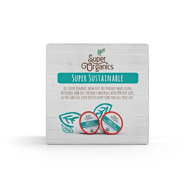 Super Organics Awake Black Tea Pods With Superfoods & Probiotics Keurig K-Cup Compatible Energy, Revitalizing, Refreshing Tea USDA Certified Organic, Vegan, Non-GMO, Natural & Delicious, 60ct