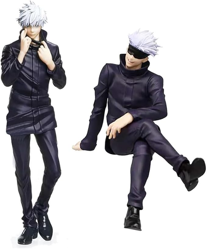 2PCS Anime Figures Itadori Yuji/Fushiguro Megumi Figurine Sitting Pose Character Statue PVC Collection Model Desktop Decoration