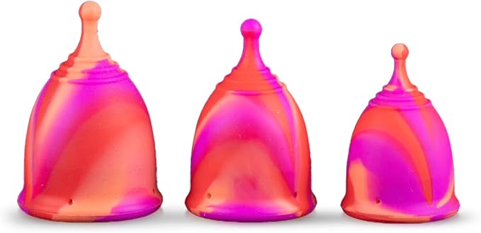 Reusable Menstrual Cup -100% Medical Grade Silicone - No Metals or Toxins - Soft & Comfortable Period Care - Leak Free - 10 Hours of Protection -Size A-Rose Rage
