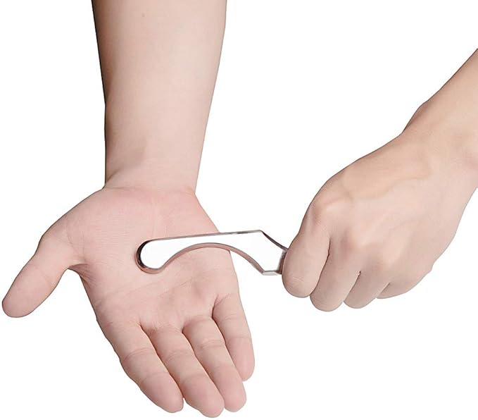 Stainless Steel Gua Sha Scraping Massage Tool - IASTM Tools Great Soft Tissue Mobilization Tool,Therapy Used for Back, Legs, Arms,Neck,Shoulder (S Shape)
