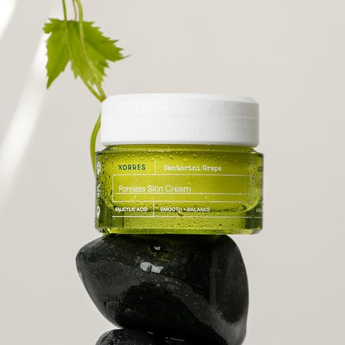 KORRES Santorini Grape Poreless Skin Care Cream, Gel Face Moisturizer with Hyaluronic acid and Salicylic Acid, Pore Minimizer, Hydration for Dry, Oily & Sensitive Skin, 1.35 fl oz