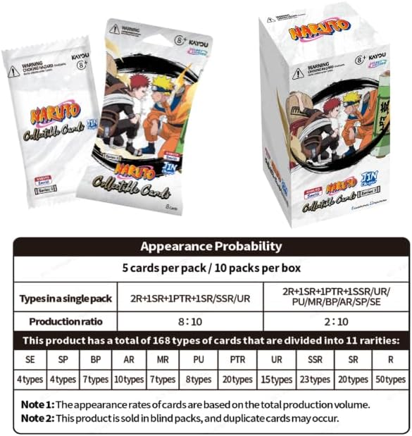KAYOU Naruto Smriti Collectible Card, Chapter Jin English Series 2, Display Box, 12 Blister Packs with Promo Card