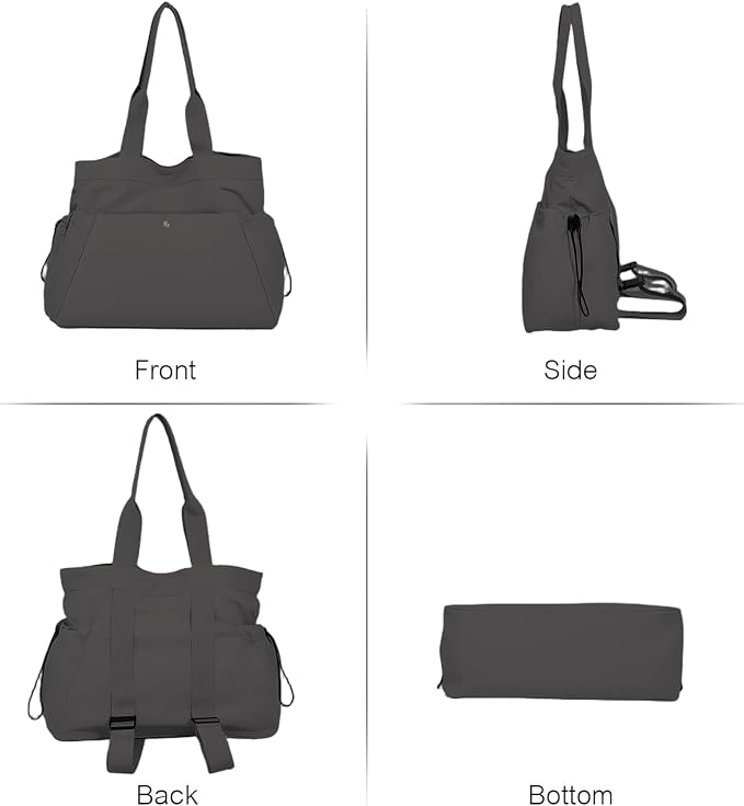 Yoga Bags for Women Gym Tote Bag with Adjustable Mat Holder Yoga Mat Carrier Shoulder Bags for Workout Pilates Travel Beach Work Shop