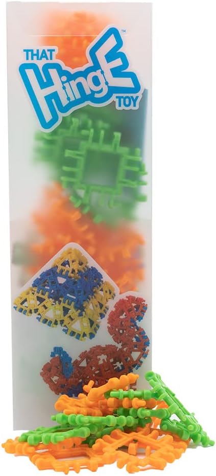 That Hinge Toy 82 Piece Green + Orange Set, Animal + More STEM Construction Toy Building Set