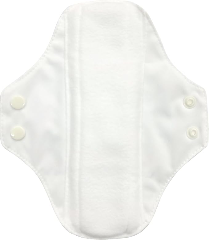 Charlie Banana - Reusable Feminine Pads Liner 3 Pack with Pouch | Washable Menstrual Pads for Light Absorbency | White