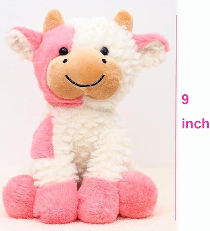 Cow Stuffed Animals Soft Plush Cute Cow Doll for Boys Girls 8in (zuo NIU fense)