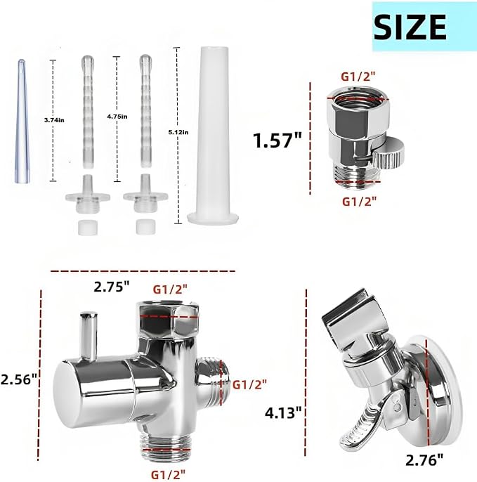 Shower Enema System Kit- Vaginal and Anal Cleaning Kit with 3 Enema Nozzle and 6.56 Foot Metal Hose, Enema Showerhead Colonic System Cleaner for Most Shower Systems