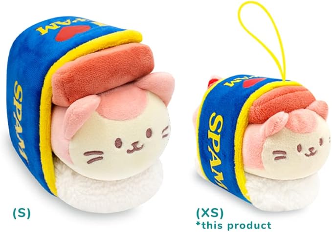 Anirollz Stuffed Animal Plush Keychain - Official SPAM Musubi Plush Toy |Soft, Squishy, Warm, Cute, Comfort, Safe| Pillow with Kitty - Birthday Deco Graduation Gift 4" Kittiroll