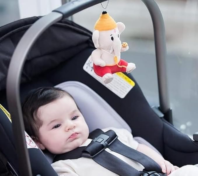 MODI TOYS Baby Ganesh (7 inch) Mantra Singing Plush Toy | Ideal for Newborns, Infants, Toddlers, Grandparents | Best for Diwali, Baby Shower, Birthday, Housewarming
