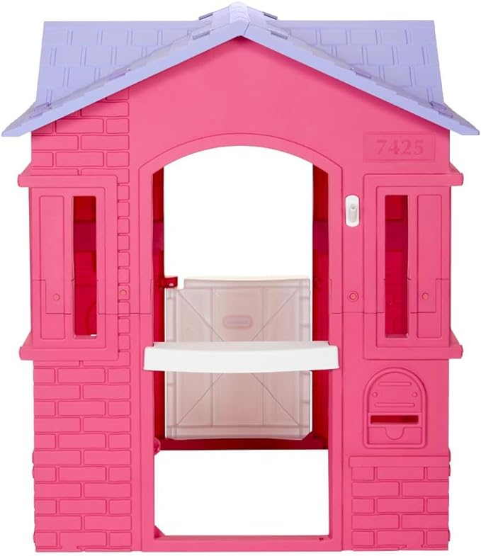 Little Tikes Cape Cottage Pretend Princess Playhousefor Kids, Indoor Outdoor, with Working Doors and Windows, for Toddlers Ages 2+ Years,Pink,Large