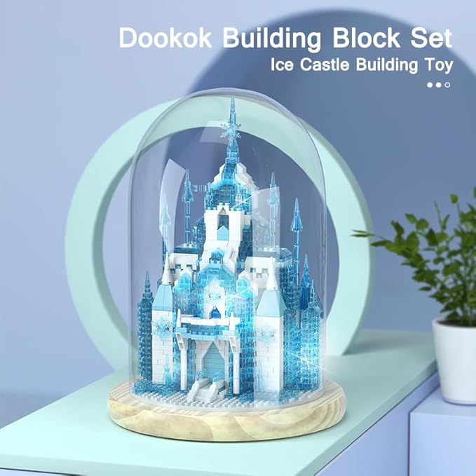 Ice Castle Building Toy, Mini Bricks Bonsai Block Set, 1980 Pieces Micro Bricks Collectible Ideas Building Blocks for Adult Kids Ages 14 and up