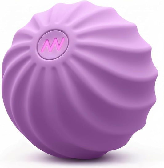 2.4" Mini Electric Vibrating Massage Ball, 10-Speed Fitness Yoga Massage Roller for Palm, Hand, Foot, Leg, Neck, Back, Multi-Directional Massage Ball (Lavender)