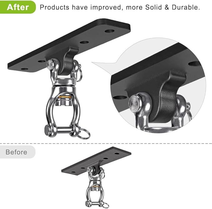 Dolibest Heavy Duty Swing Hanger, Swing Set Accessorie for Indoor Outdoor Playground, Porch Swing Hanging Kit for Wooden and Concrete Set with 4 Wood Screws and 4 Expansion Bolts, 900LB .