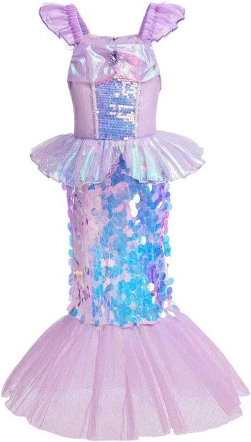 Dressy Daisy Little Toddler Girls Princess Mermaid Fancy Dress with Accessories Birthday Halloween Costume Size 3T to 10