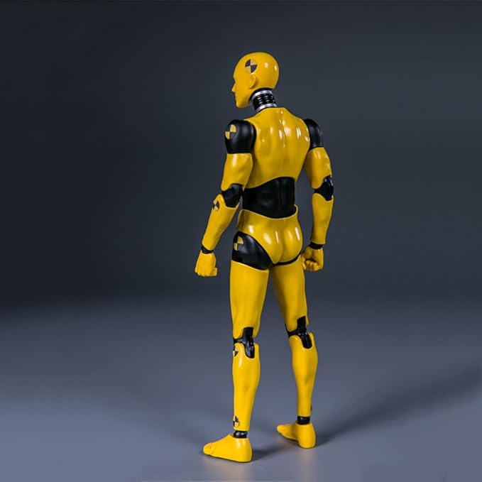1:12 Scale Male Figure Body 6in Flexible Yellow Testman Crash Test Dummy Action Figure Doll Miniature Figure Collection