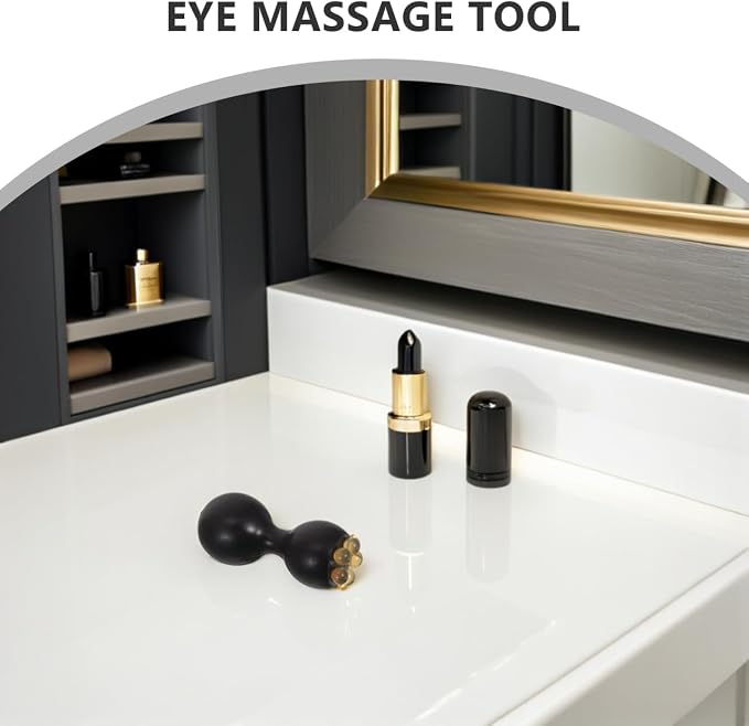 SOIMISS Sandalwood Eye Massage Stick 2.36In Wooden Acupressure Facial Roller Massager Tool for Under Eye Care Dark Circles Puffiness Reduction and Cream Application Portable Natural Skincare Tool