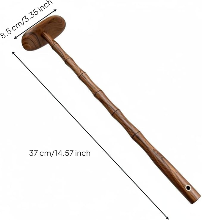37cm Body Gua Sha Tool Set with Wooden Handle for Back, Neck & Shoulder, B | Muscle Scraper & Gua Sha Paddle for Lymphatic Drainage, Muscle Pain Relief, Body Contouring & Shaping
