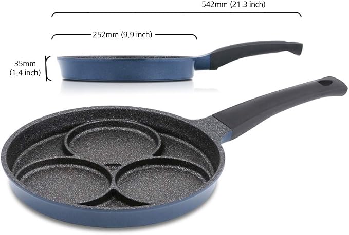 UPIT 3-Cup Egg Frying Pan for Induction Stovetop, Nonstick Coating Aluminum Egg Cooker Pan