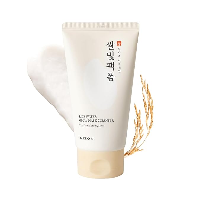 MIZON Rice Water Glow Mask Cleanser, 2-in-1 Face Wash and Mask, 5.07 fl oz | Rice Seed Water, Niacinamide, Ceramide NP, Squalane, Shea Butter for Hydrating Cleansing Korean Glass Skin