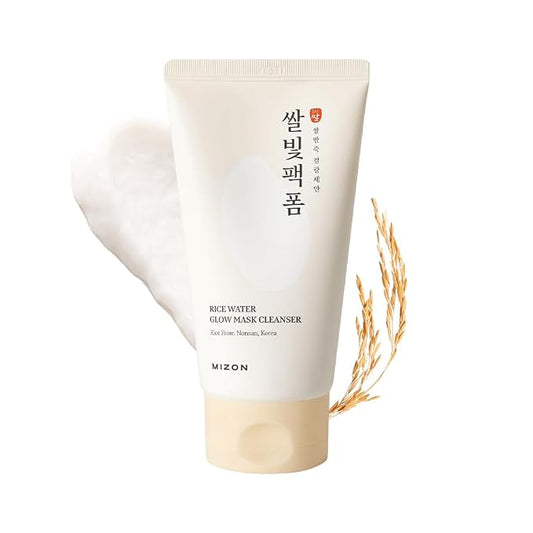 MIZON Rice Water Glow Mask Cleanser, 2-in-1 Face Wash and Mask, 5.07 fl oz | Rice Seed Water, Niacinamide, Ceramide NP, Squalane, Shea Butter for Hydrating Cleansing Korean Glass Skin
