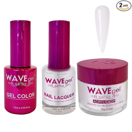 WAVEGEL Soak-Off Gel, Nail Lacquer & Acrylic/Dip Powder Matching Set - Princess Collection - #003 Sallow Light