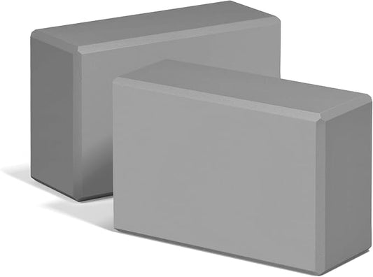 Yoga Blocks 2 Pack, 9"x6"x3" High-Density EVA Foam Yoga Block, Non-Slip Yoga Blocks for Yoga, Pilates Meditation, Stretching and Toning, Supportive, Latex-Free