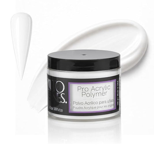 TONES Professional Nail Powder – Max White (Creamy Soft Off-White) | Long-Lasting Salon-Grade Polymer for Extensions & Sculpting | Non-Yellowing French Tips | USA Made (3.5 oz)