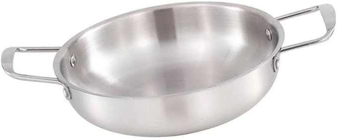 Korean Ramen Cooking Pot with Handle, Stainless Steel Everyday Pan, Stainless Steel Fast Heating Convenient Noodle Pot for Soup, Small Hot Pot 18cm/7.1in (Original Color) (Silver)