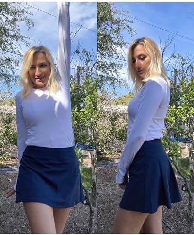 Stelle Women Tennis Skirt High Waisted Athletic Golf Skorts with Pockets | Tummy Control, Built-In Shorts, Deep Pockets, Pleated, Breathable, Lightweight, Tennis, Golf, Pickleball, Running, Workout