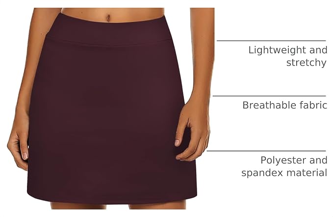 Ekouaer Women's Active Performance Skort Lightweight Skirt for Golf Tennis | Built-in Shorts, A Line, High Waisted, Tummy Control, Pickleball, Running, Workout, Sports, Skorts for Woman