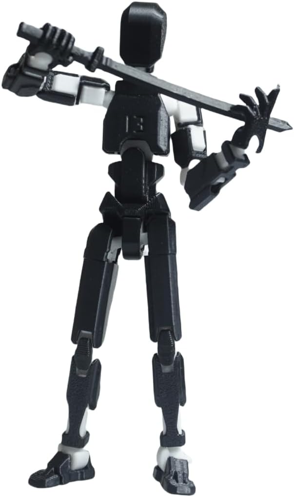 Pre-Assembly 3D Printed 5.54'' Stick 13 Action Figure, Multi-Jointed Tian13, Articulated T13 Desktop Decoration,12 in 1 d13 Accessories, Best Birthday Festival Gift