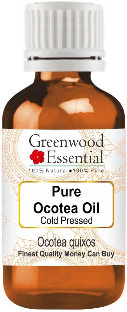 Greenwood Essential Ocotea Oil (Ocotea quixos) | Cold Pressed | Natural | Undiluted | For Diluting Essential Oils | For Skin & Massage | Men & Women | 2ml (0.06 oz)