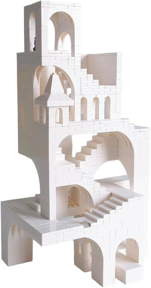 White High Tower Building Block，Architecture Building Blocks Suitable for Adults