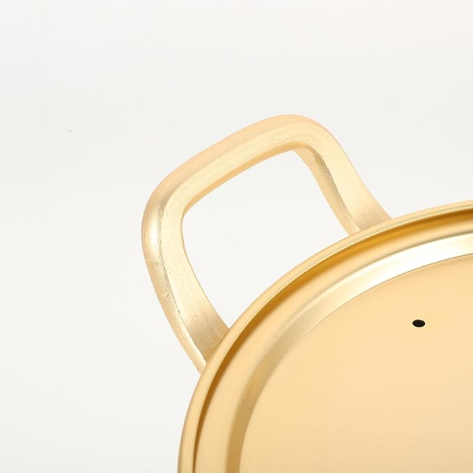 Aluminum Noodle Pot with Double Ears 18cm Non-stick Korean Ramen Stockpot Portable Cooking Pot for Household Soup and Ramen Preparation