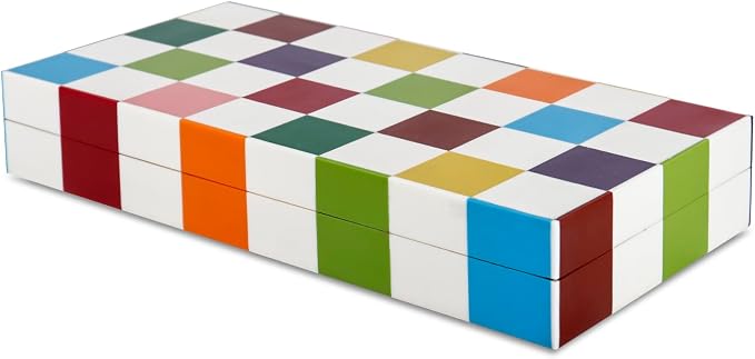 Handicrafts Home Large Decorative Storage Box 12x6– Coffee Table Organizer Box, Modern Home Décor Accent, Keepsake Memory Box, Jewelry Storage Box, Boho Decorative Box with Lid for Shelf, Mantle Decor
