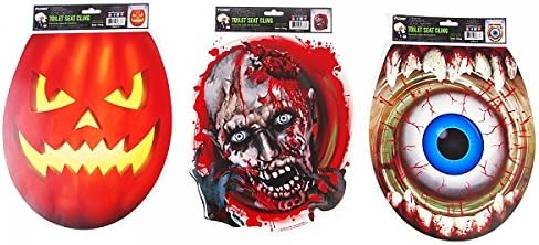 FLOMO Halloween Toilet Seat Cover (3 Pack) - 13'' x 11.2'' Novelty Gift Home Decor for Halloween