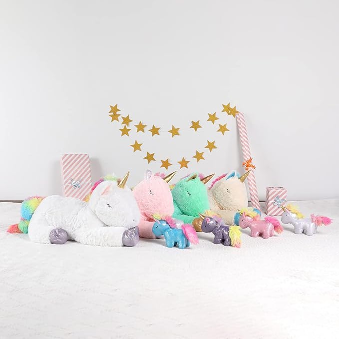 Tezituor 24 Inches Green Unicorn Plush Toy Set for Girls,4 Colorful Unicorns in Mommy Unicorn’s Belly,Unique Stuffed Unicorns Gifts for Children.