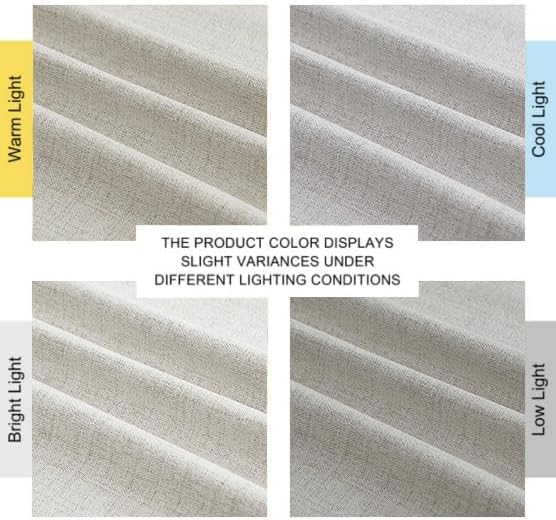NICETOWN 100% Blackout Linen Curtains 90 inches Length with Thermal Insulated Liners for Bedroom, 2 Panels, 52" W, Alabaster Gray Farmhouse Style Room Cooling Window Draperies for Dining Room
