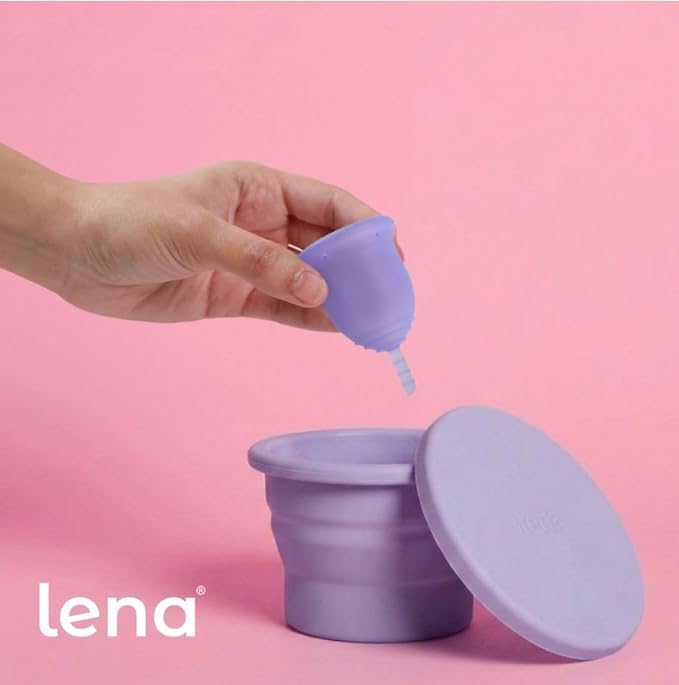 Lena Cleaning Container for Menstrual Cups – Light Purple – Reusable Silicone Cup for Easy Cleaning and Storage | Compact, Microwave-Safe, Travel-Friendly Design for Period Cup & Disc Care