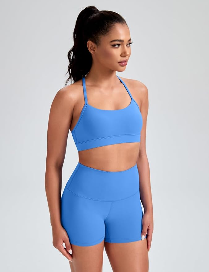 HeyNuts to Freest Womens Y Back Sports Bra, Spaghetti Strap Racerback Low Impact Workout Yoga Tops Padded A-C Cups *Updated