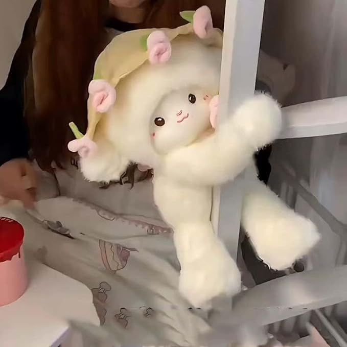 Baby Sheep Bouqet, Rose Bouquet Lamb Plush Toy, Hand Cute Stuffed Sheep with Flower, Emotional Support Animal Desk Decor, Soft Cuddly Pillow with Removable Hat (Red,15.8 in)