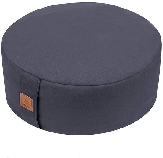 Zafu Buckwheat Meditation Cushion,D=13"/16" H=5.5",Round Zabuton Meditation Pillow,Yoga Bolster Kneeling Pillow Premium Yoga Pillow for Sitting on Floor Zippered Cotton Cover