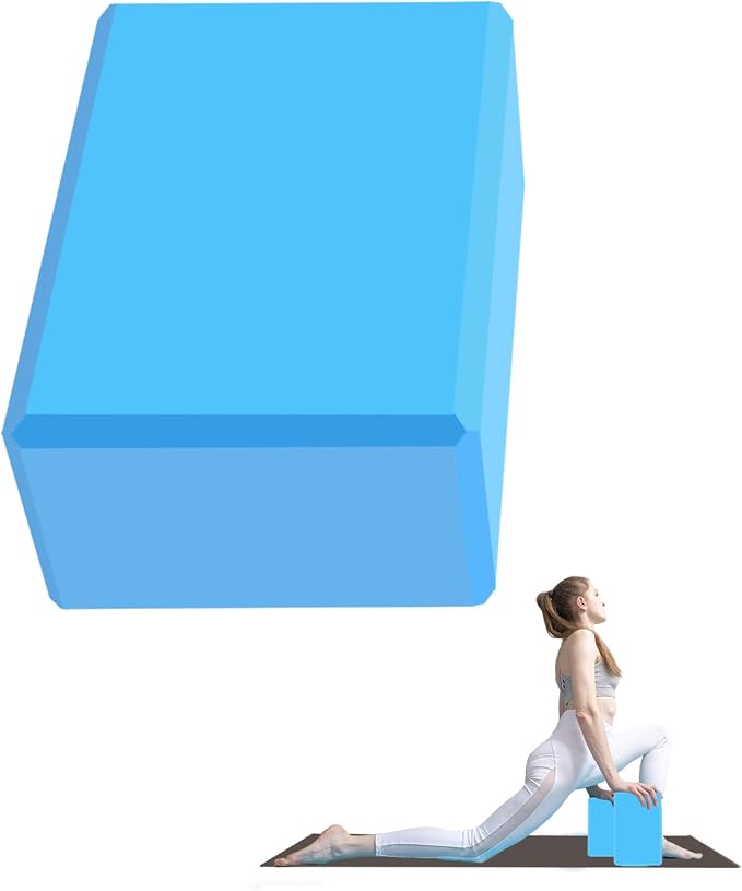 Yoga Block - Unsupported Latex Eva foam - Soft non slip surface with bevel for yoga, pilates, meditation - Yoga accessories for stability, balance and deep stretching
