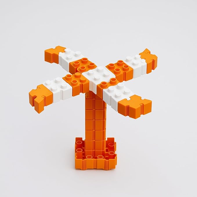 STEM Toys for Kids Ages 3 Bright | Educational Building Blocks Set | 102-Piece BPA-Free Plastic | Enhances Creativity & Fine Motor Skills | Includes Instruction Booklet - Orange