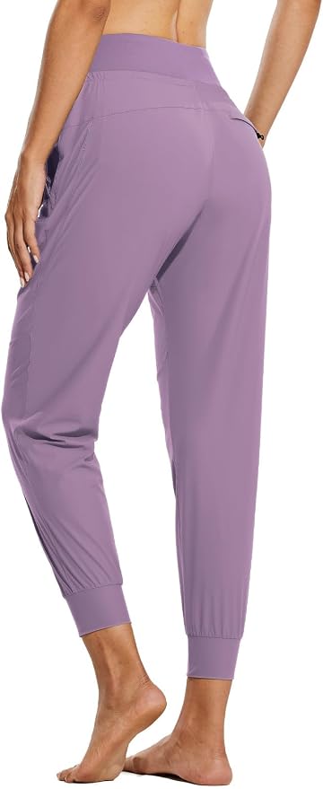 baleaf Womens Lightweight Hiking Pants Water Resistant Quick Dry Joggers with 5 Zipper Pockets UPF 50+ for Travel Hiking