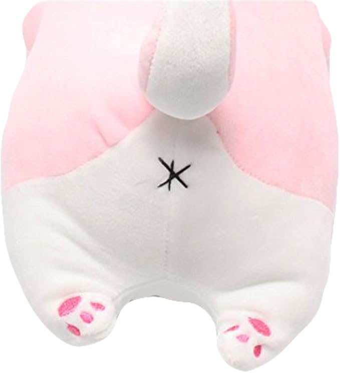 Shiba Inu Dog Plush Pillow, Cute Corgi Akita Stuffed Animals Doll Toy Gifts for Valentine's Gift, Christmas,Sofa Chair, Pink Round Eye, 22.8"