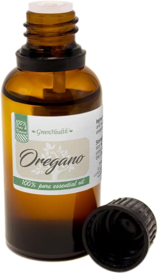 Oregano Essential Oil – 100% Pure & Undiluted – 1 fl oz (30 ml) Amber Glass Bottle w/Euro Dropper – GreenHealth